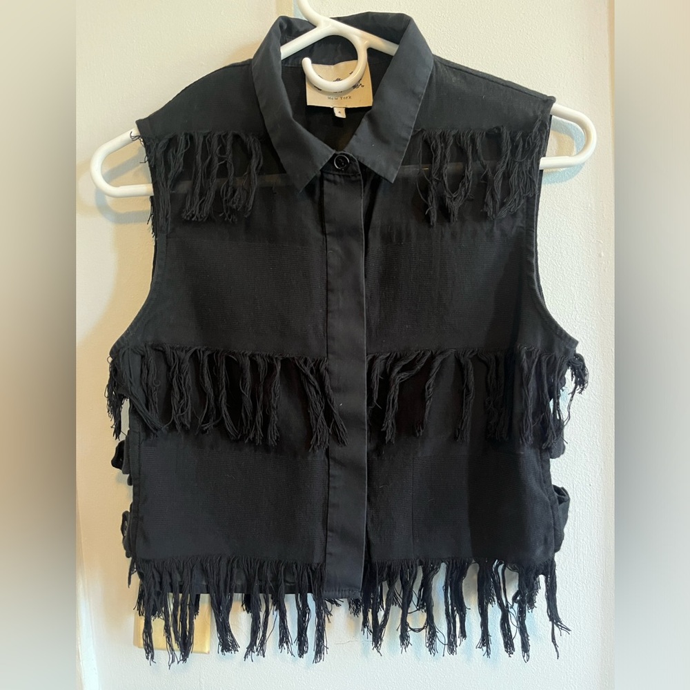 Sea New York Black Fringe Top